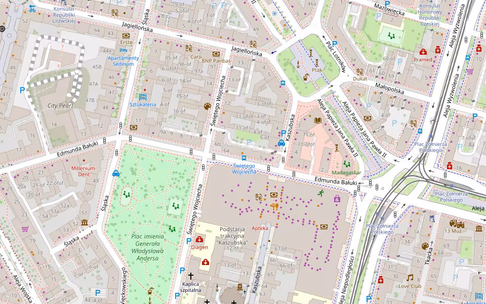 Mapa: Bar Mleczny Turysta, ul. Edmunda Bałuki 6A w Szczecinie